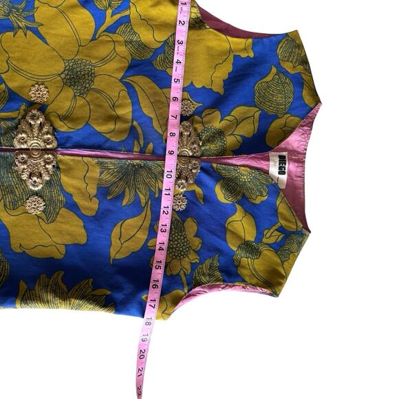 Diego New York Vintage Brocade Vest Floral Gold Closure Size S/M - Picture 12 of 13